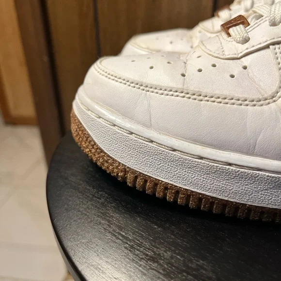 Nike AIRFORCE 1 White and Light Blue Air Sneakers - Picture 6 of 9